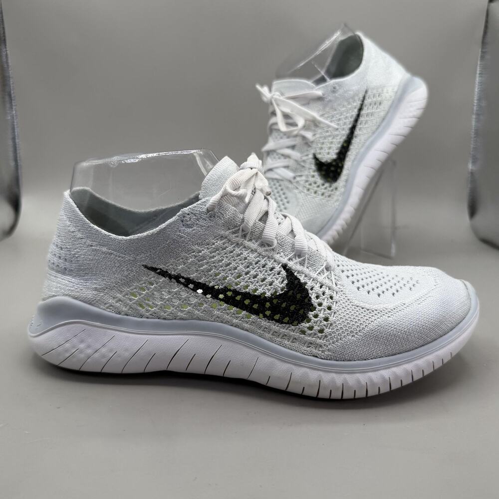 Nike Free RN Flyknit Shoes Womens Size 6 White Running Sneakers 942839-100